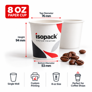 8 OZ Single Wall Paper Cup – Custom Printing
