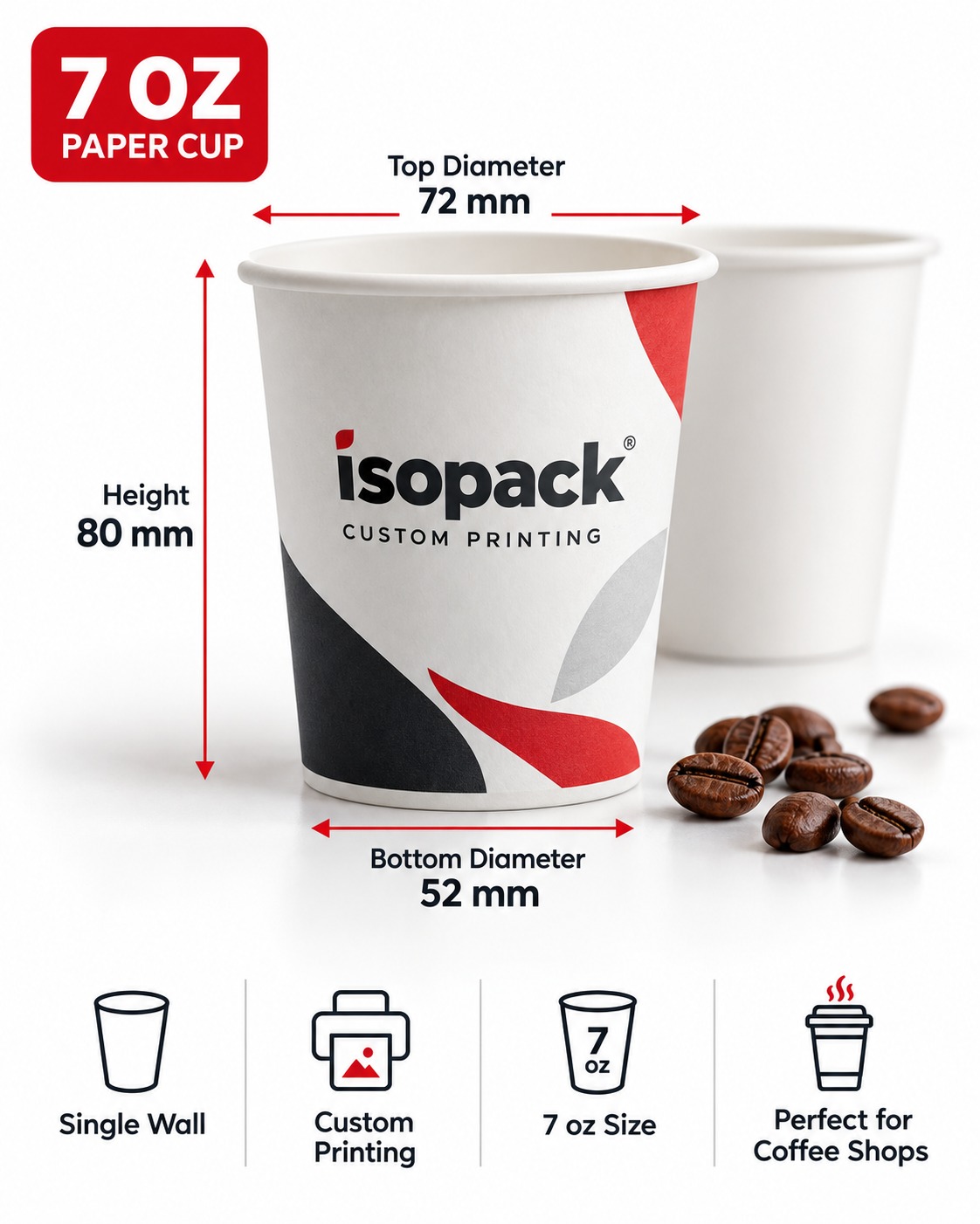 8 OZ Single Wall Paper Cup – Custom Printing - Image 2